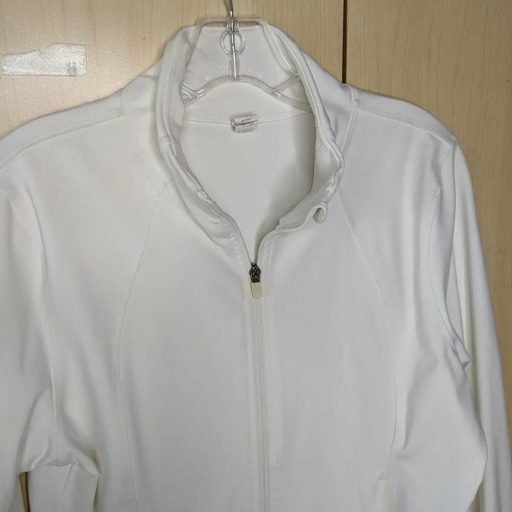 90 Degree Reflex White Compression Jacket Women Size XL  Very Fitted Full Zip